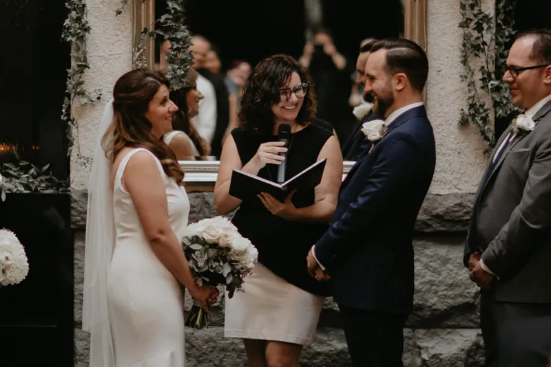 Young Hip & Married Officiant Lani Brunn marrying a couple in Vancouver