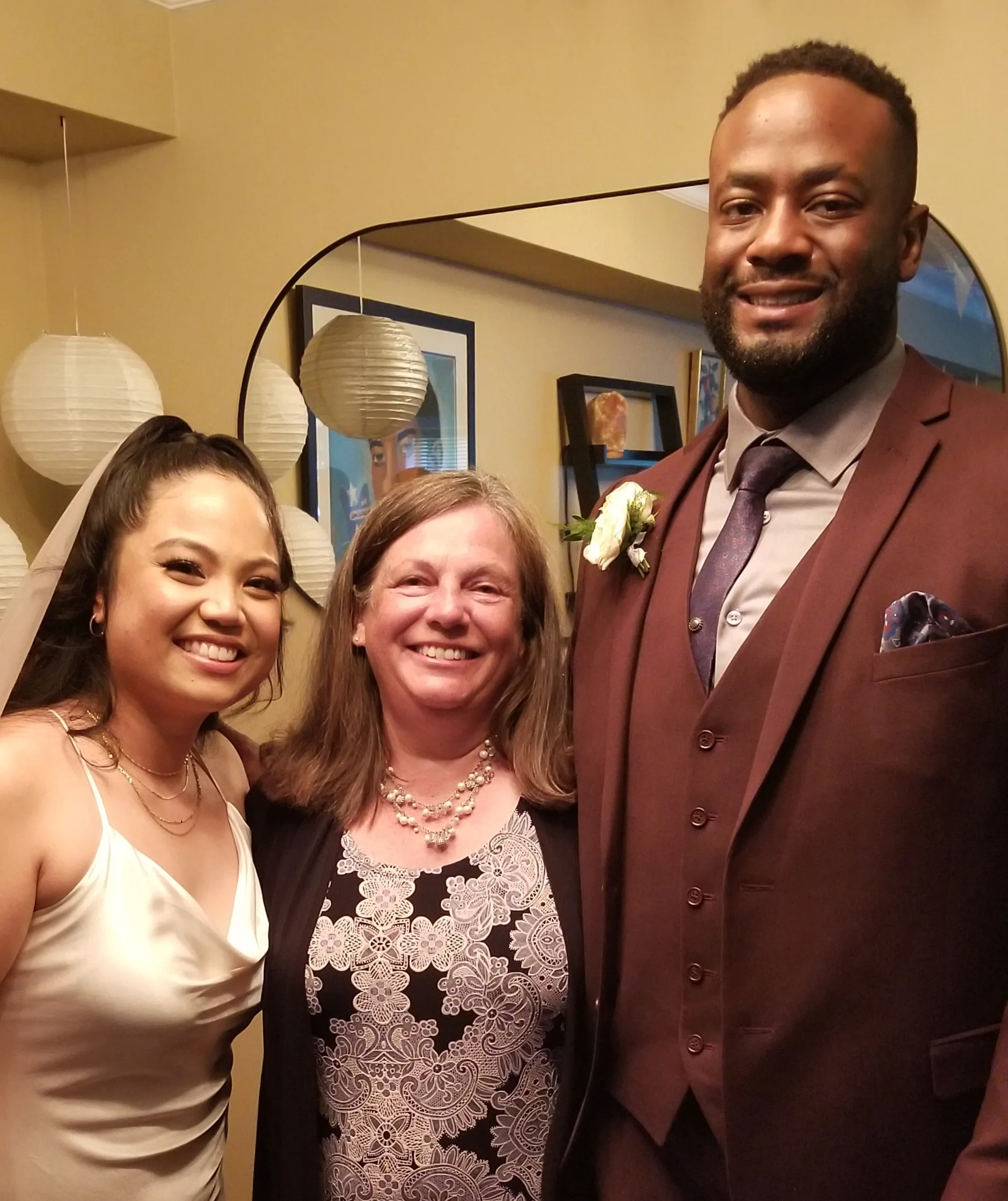 Jazmine and Matthew with Officiant Rhona
