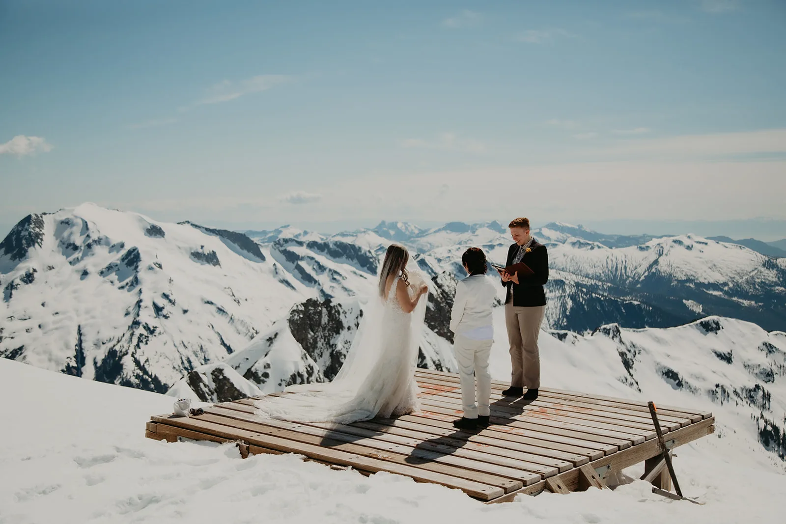 Squamish elopement with Blackcomb Helicopter, same sex elopement