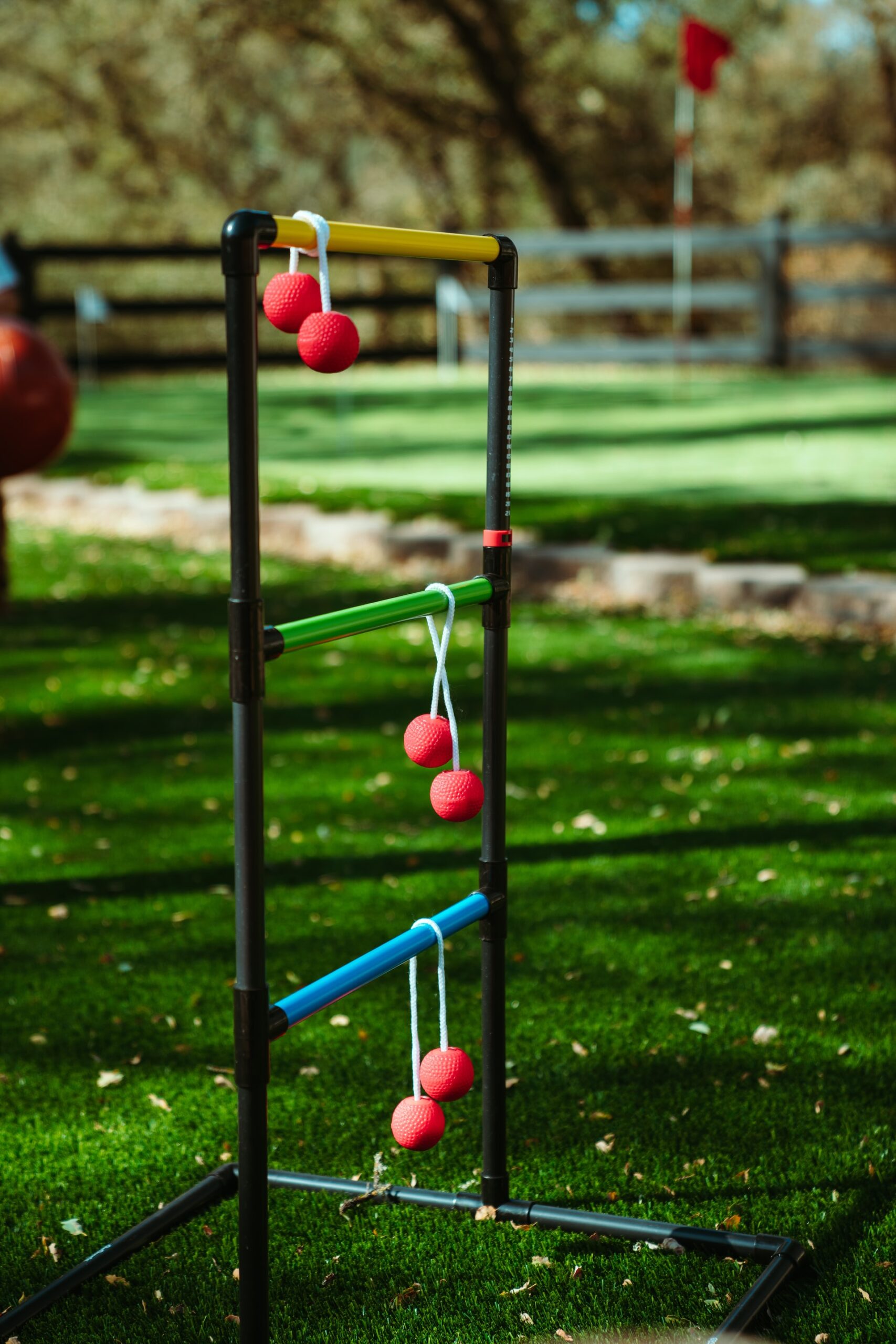 playing yard games like ladder ball at your wedding ceremony