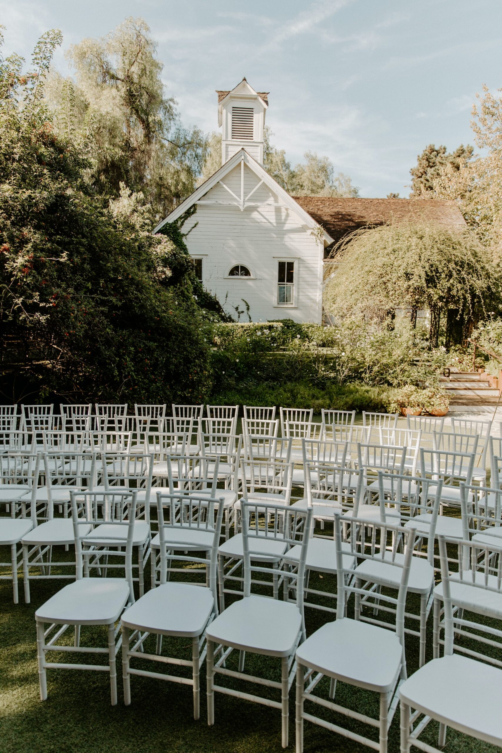unique wedding ceremony seating with chairs set up in a circle