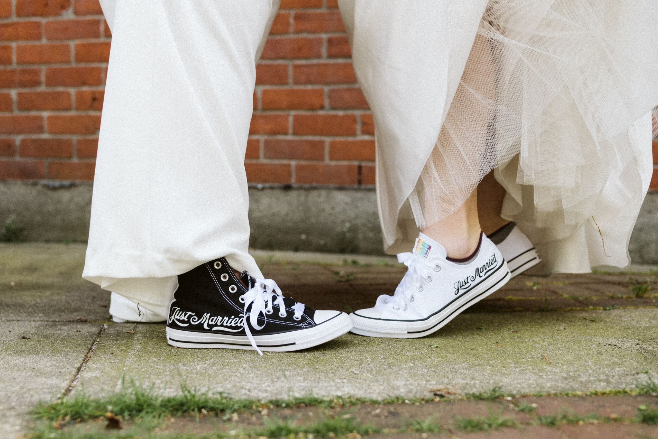 Jordyn Keller elopement photographer shot of wedding couple in converse sneakers