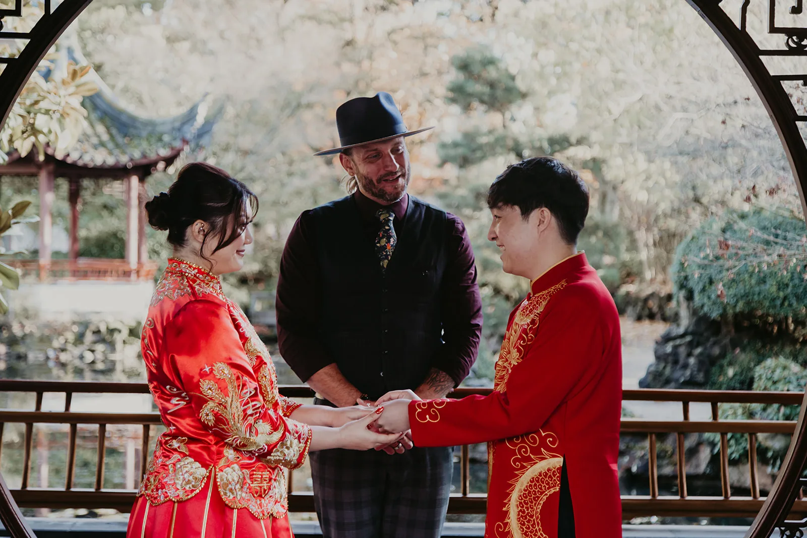 ring exchange between couple at Young Hip & Married wedding ceremony