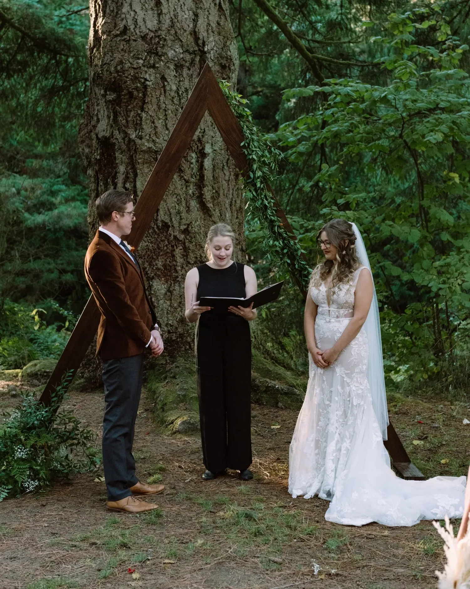 Brian & Kaitlin with Officiant Sarah S by Courtney Hellen