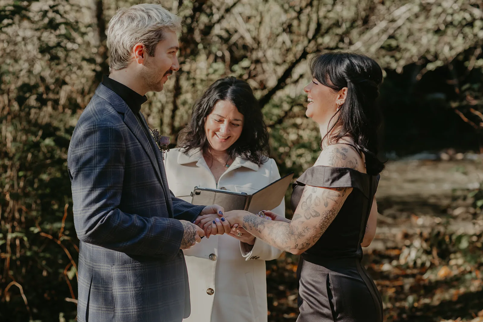 Erika Enns officiating an elopement ceremony in Vancouver