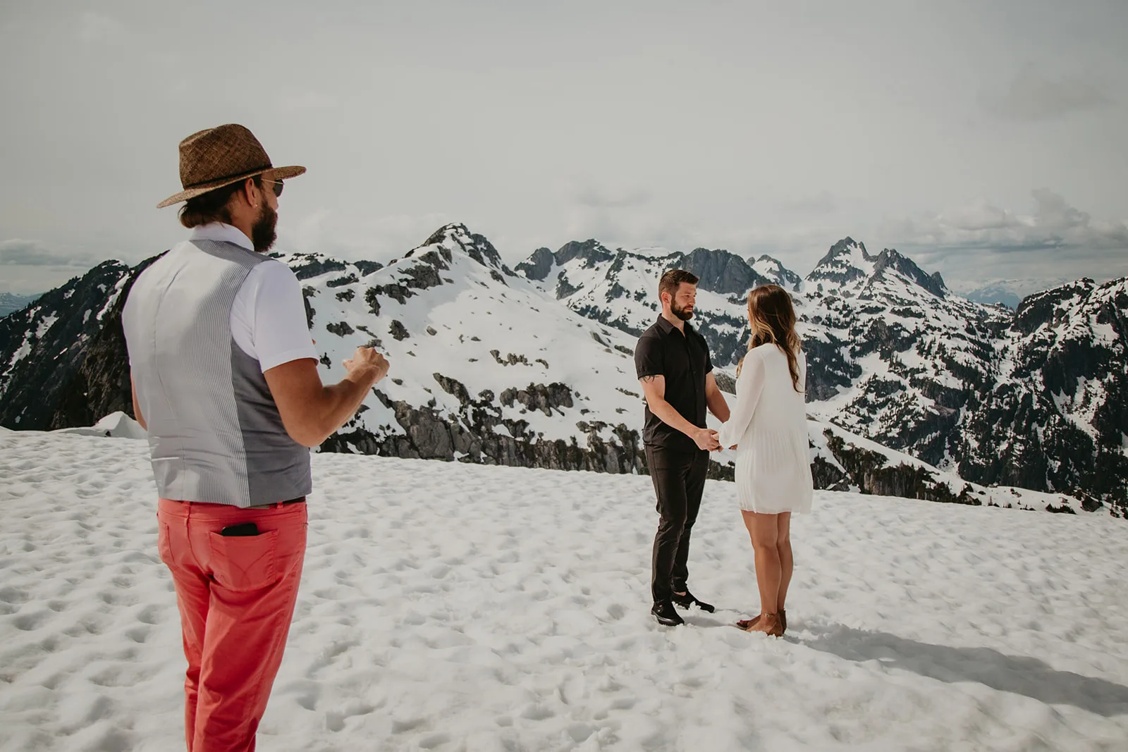 Shawn Miller officiating a helicopter elopement ceremony