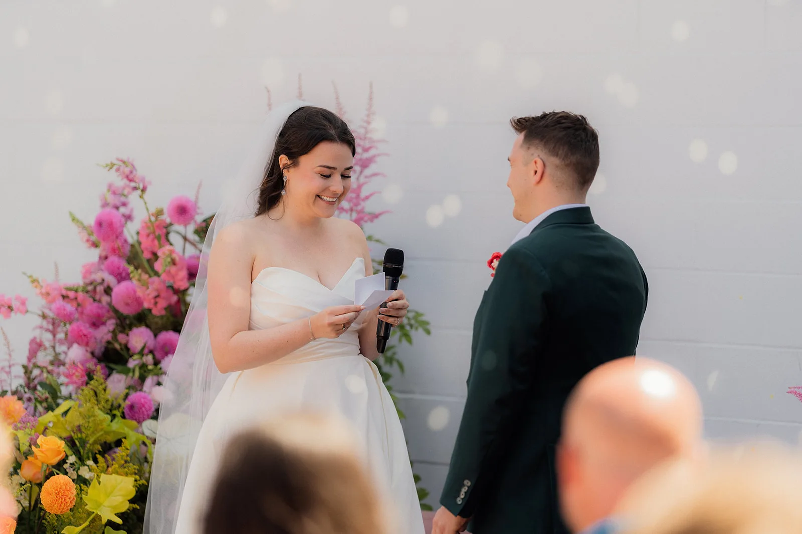 Couple exchanging vows during their wedding ceremony