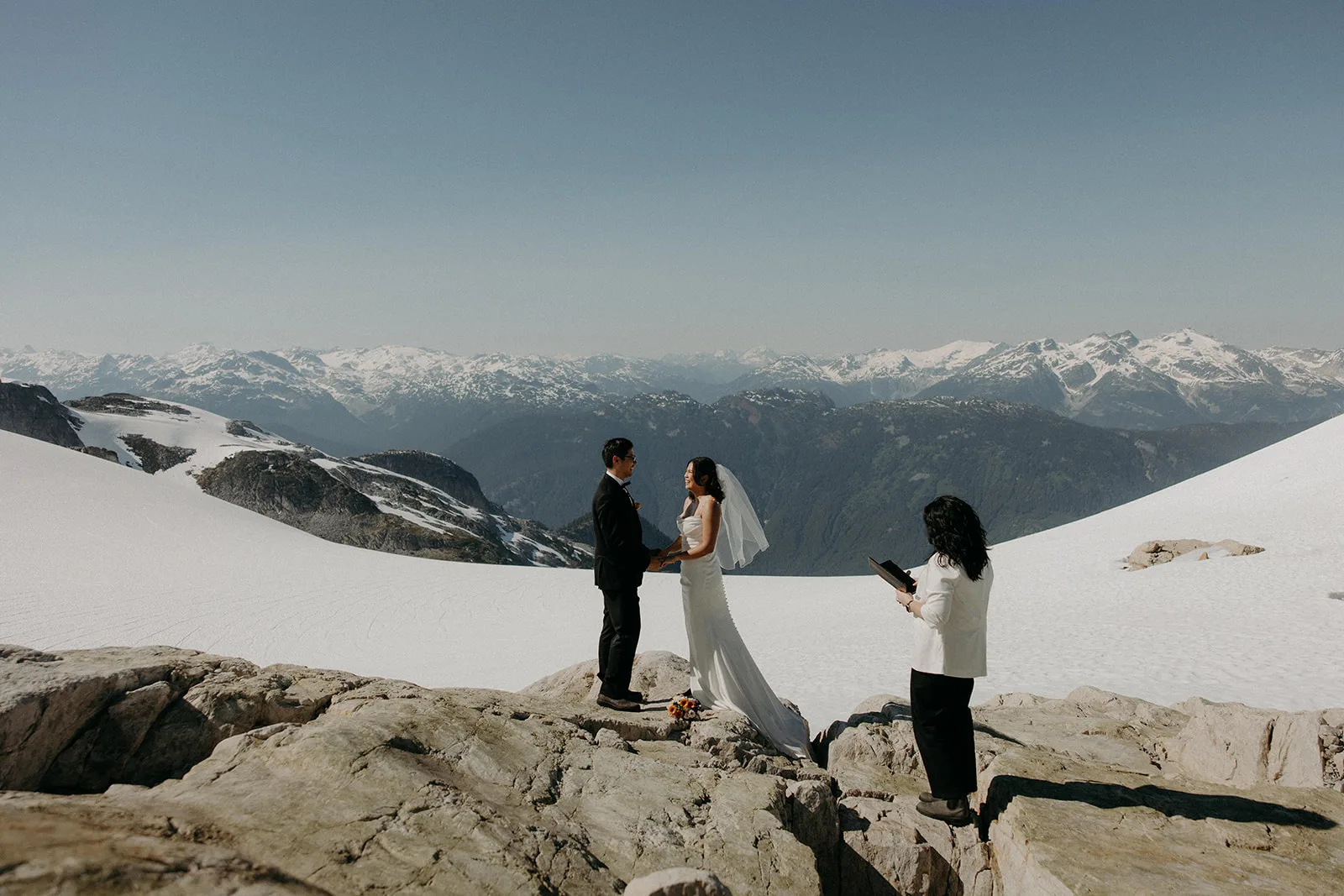 Anne & Angelo with Erika during their helicopter elopement by Candice Marie Photography