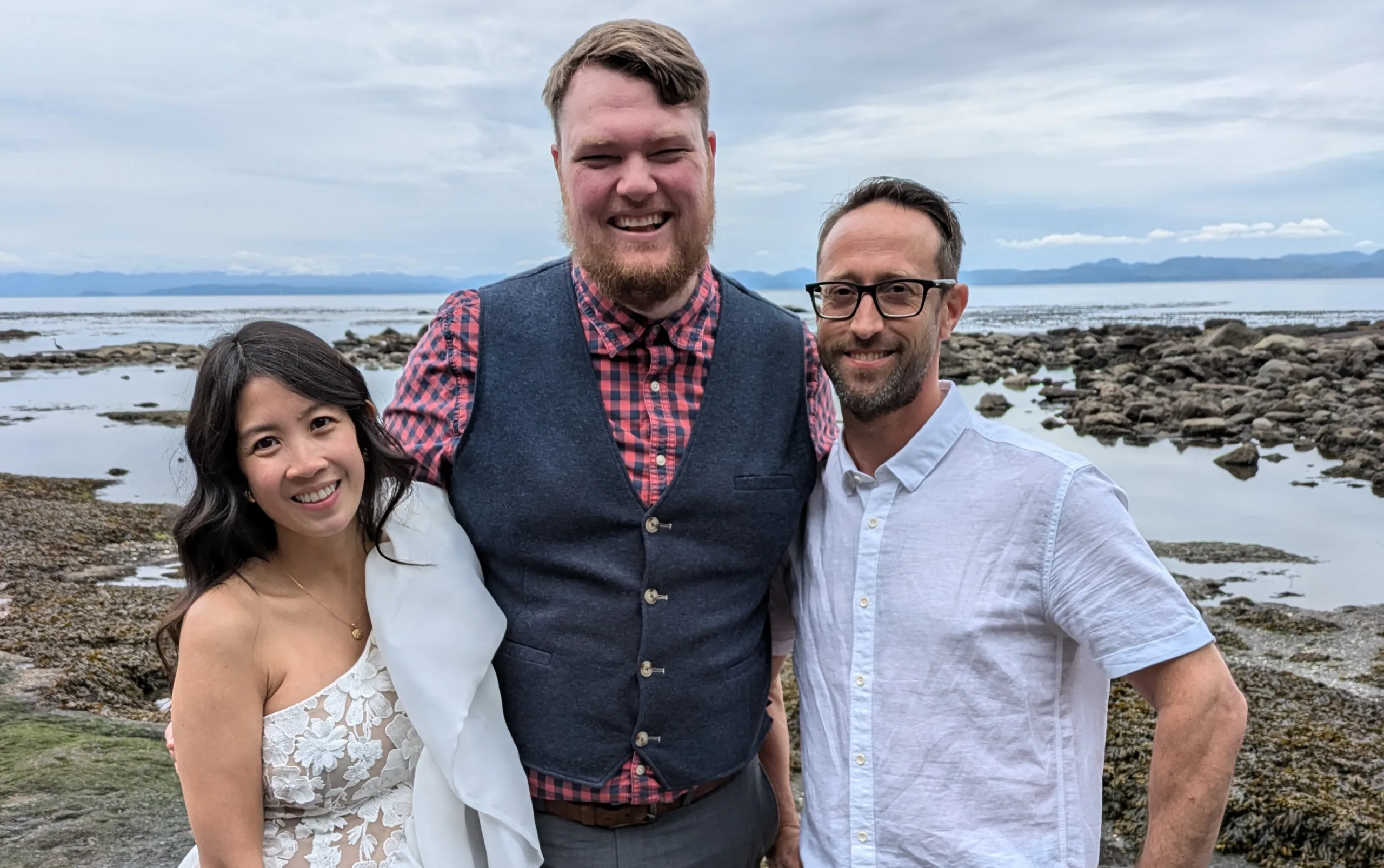 Jordan with Ayla and Byrant after their Port Renfrew elopement