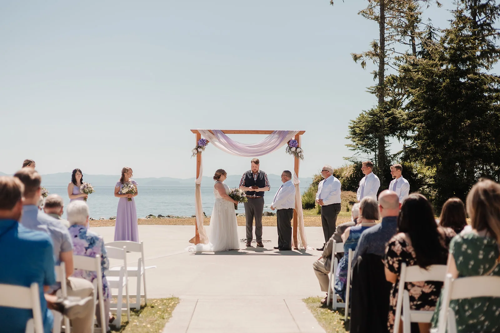 Pamela and Charles' wedding ceremony with Officiant Jordan on Vancouver Island, Megan Maundrell Photography