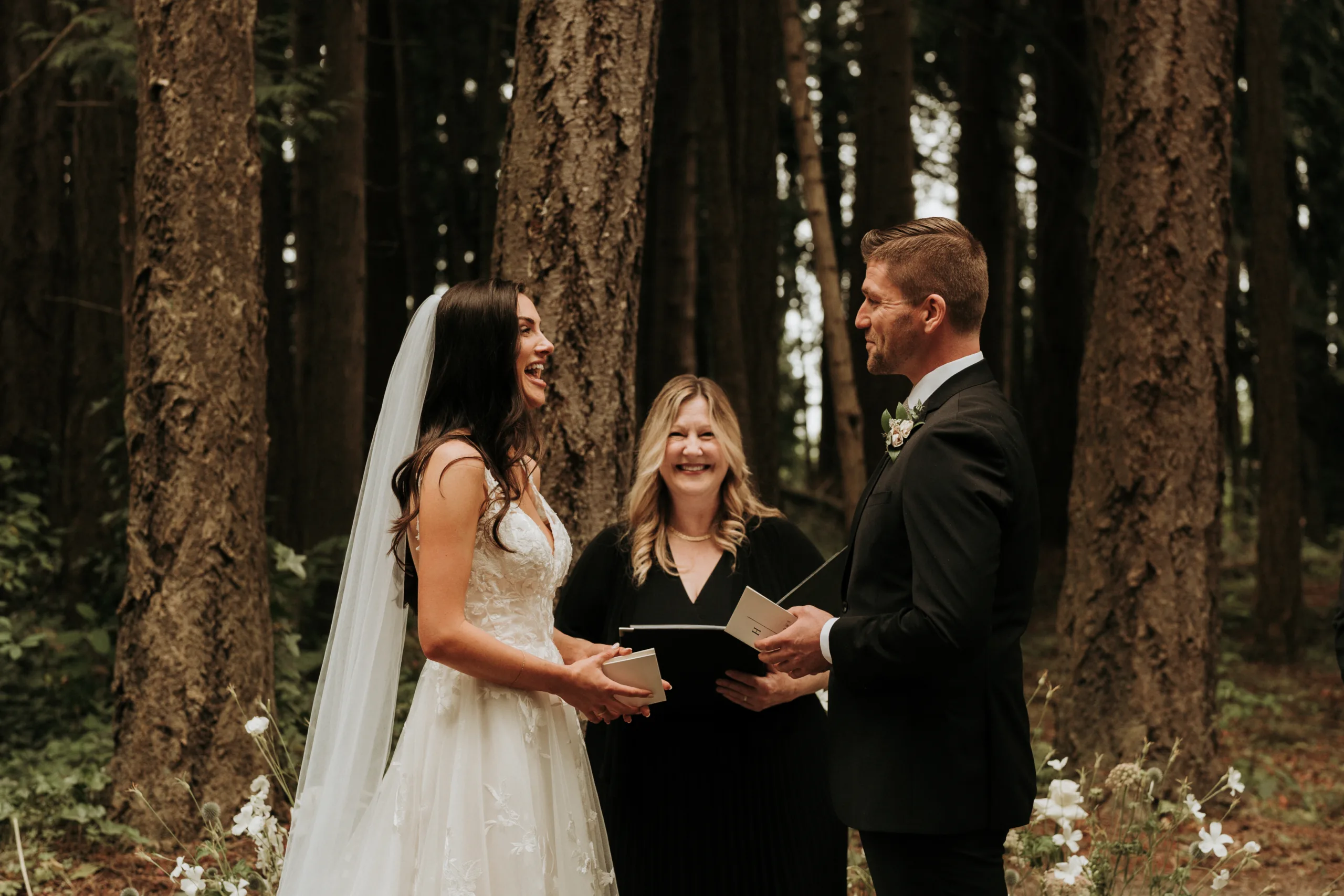 Shannon and Steven's wedding ceremony with Officiant Melinda at Sea Cider, Kyle Joinson Photography