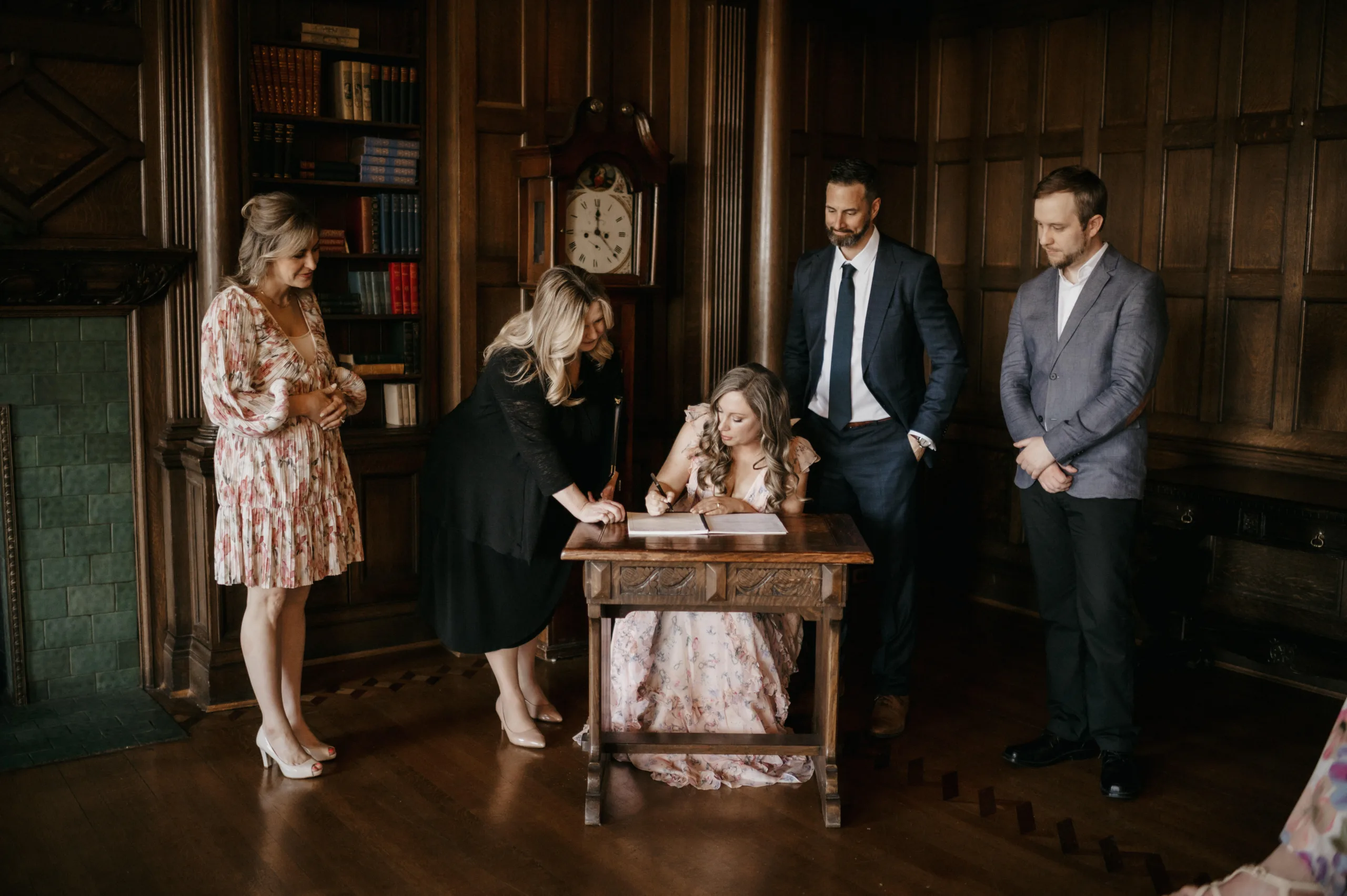 Aly and Warren signing their marriage licence with Officiant Melinda, Tulle & Tweed Photography