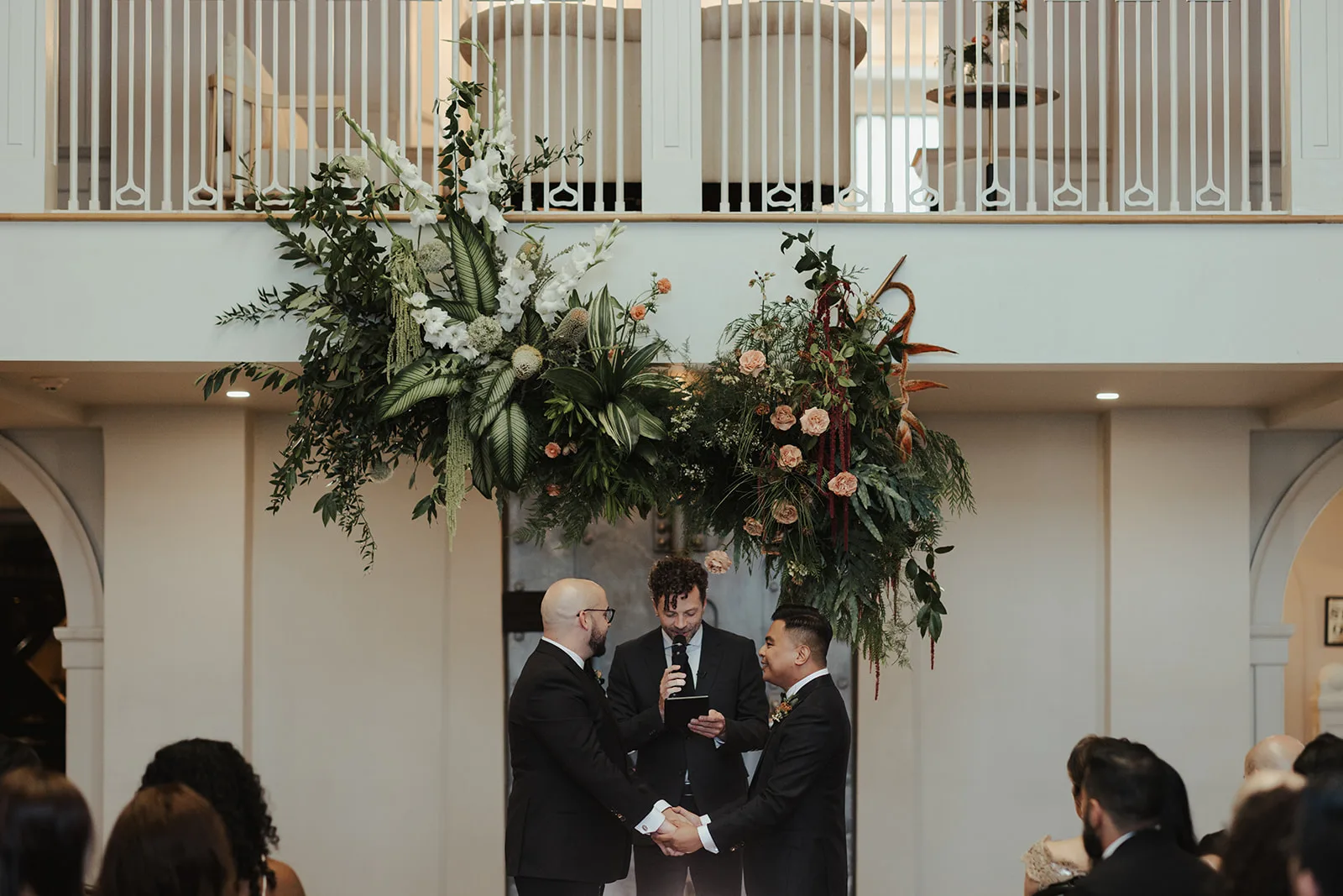 Arvin and Shane's ceremony with Officiant Stephen from Young Hip & Married, Jeff and Cat of The Apartment Photography