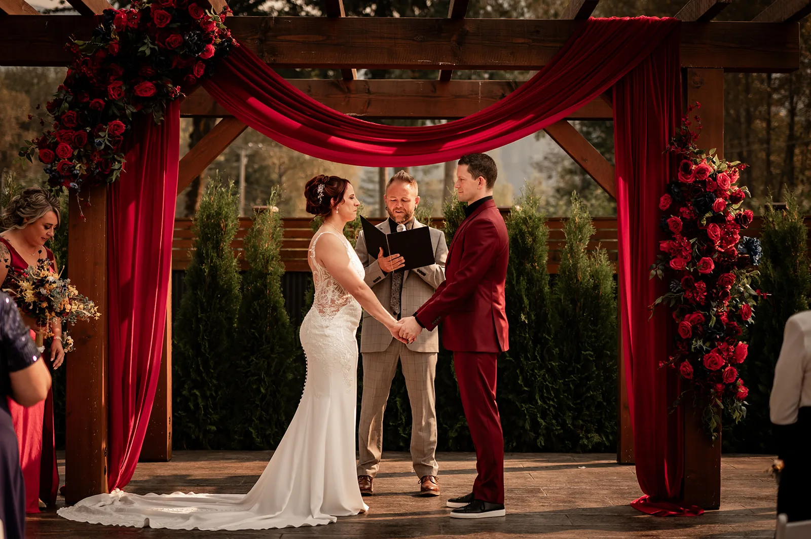 Jennifer and Sean during their ceremony with Officiant Shawn G