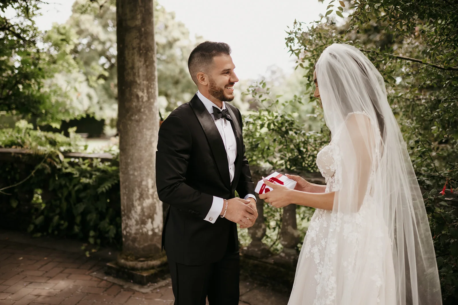 Kali and Johny exchange gifts and wedding letters before their ceremony, Tulle and Tweed Photography