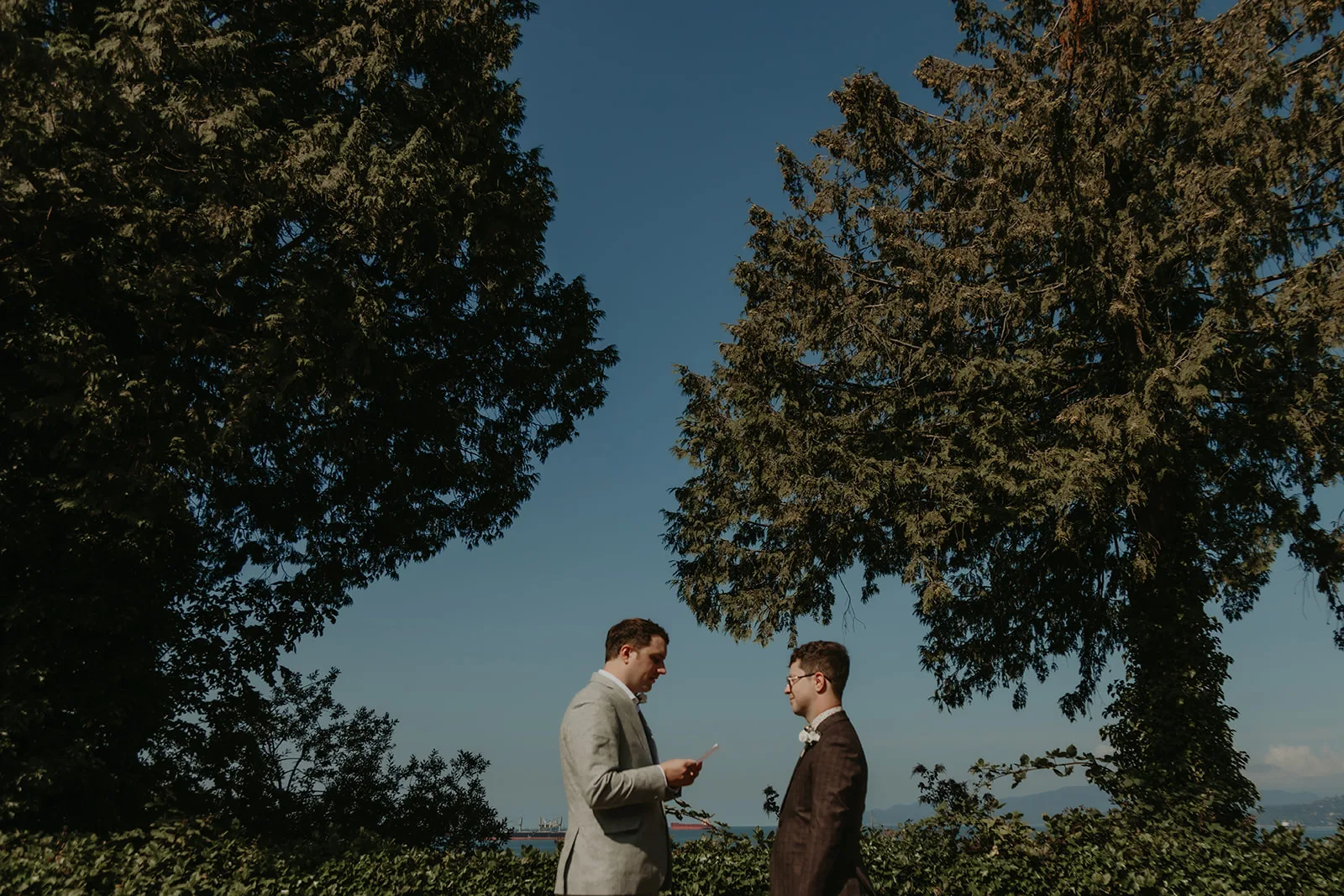 Nicholas and Brandon sharing vows, Erica Miller Photography